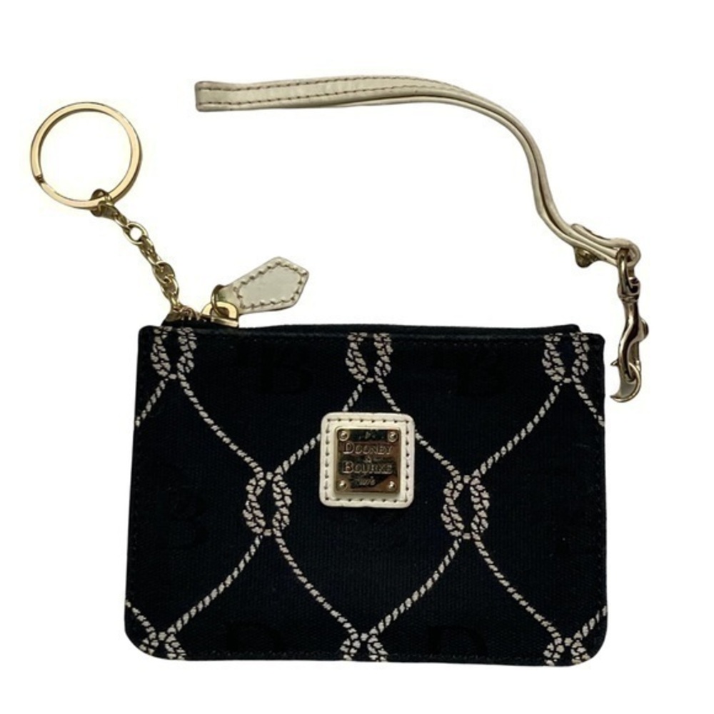 Dooney and Bourke black signature DB rope print wristlet bag